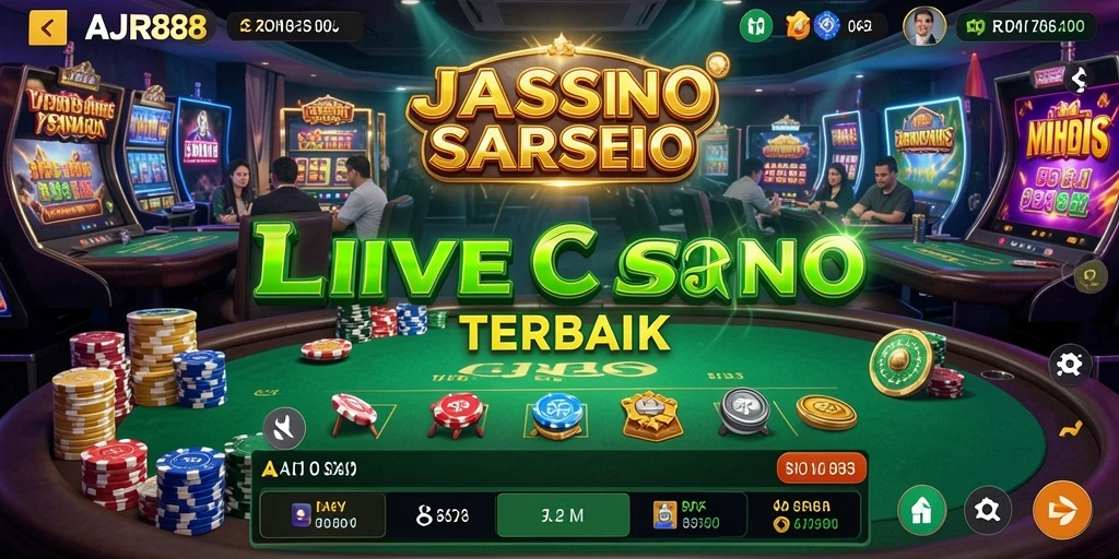 Screenshot gameplay AJR88 menampilkan dealer langsung dalam aksi.