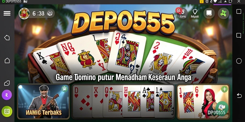 Screenshot permainan DEPO555 yang menunjukkan gameplay seru Domino.