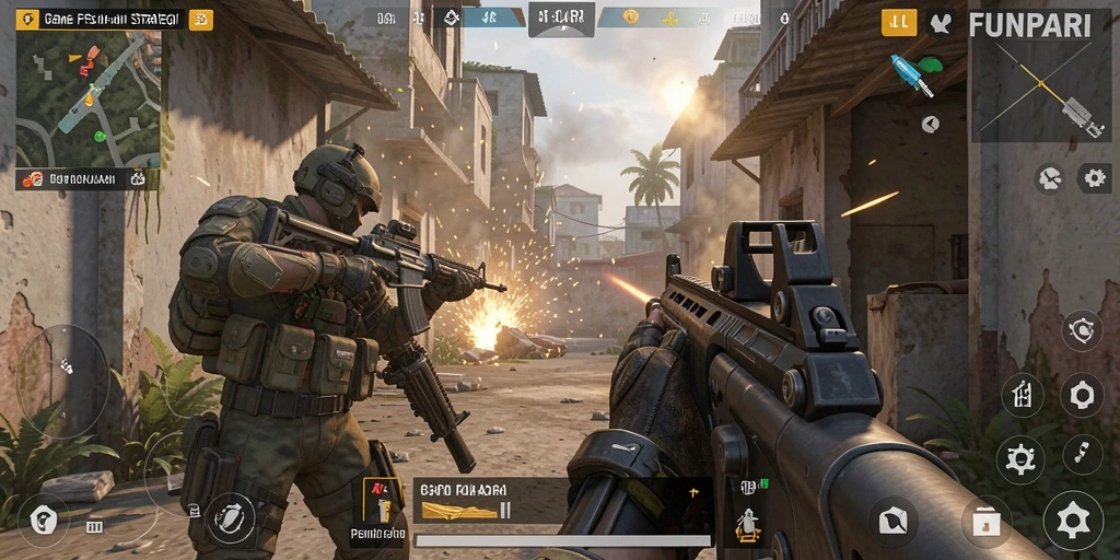 Tampilan gameplay seru dan menegangkan di dalam FUNPARI.