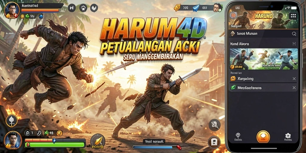 Tampilan menarik dari gameplay aksi HARUM4D yang mendebarkan.