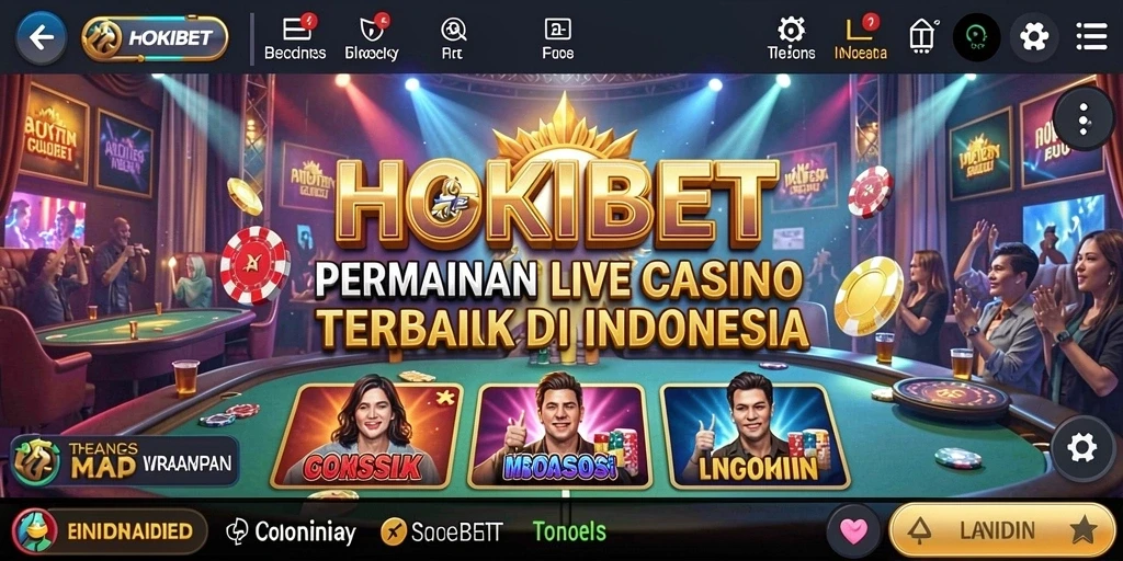 Screenshot HOKIBET menunjukkan dealer langsung dan gameplay yang mendebarkan.