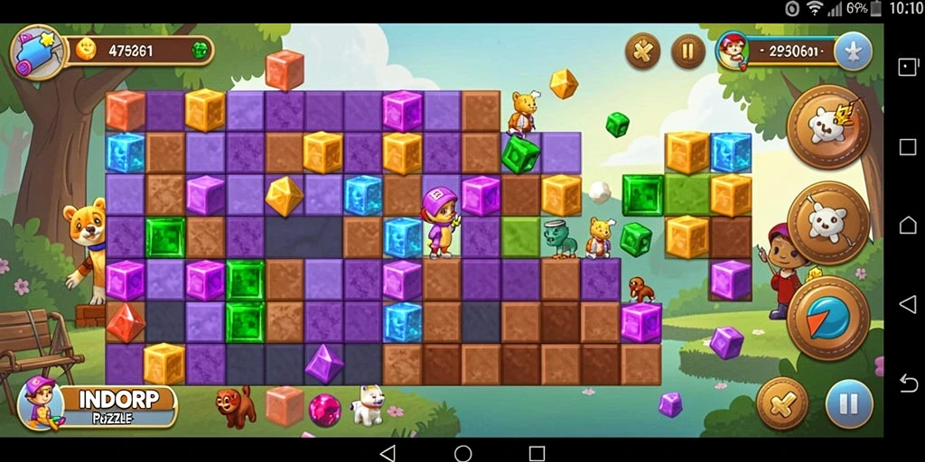 Tampilan gameplay menarik dari INDORP menampilkan teka-teki yang seru.