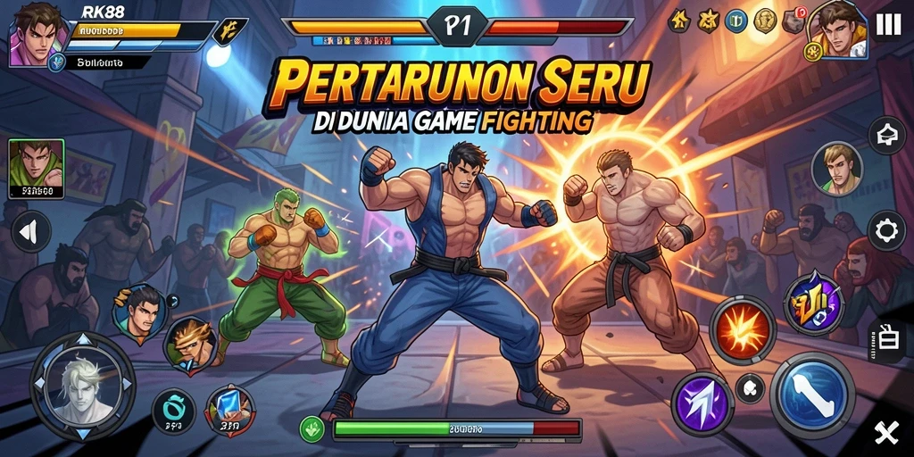 Tampilkan gameplay seru dari RK88 dengan karakter Fighting yang menarik.