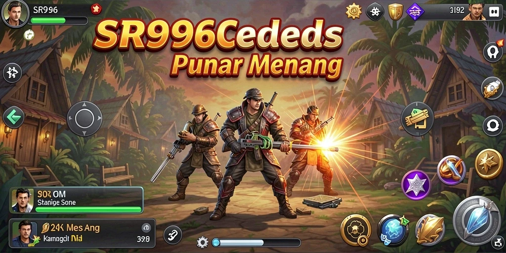 Tampilan dinamis gameplay SR996 dengan pertempuran strategi.