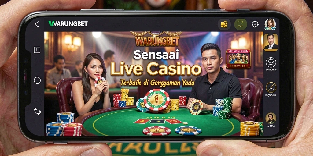 Tampilan gameplay mendebarkan di aplikasi Live Casino WARUNGBET.
