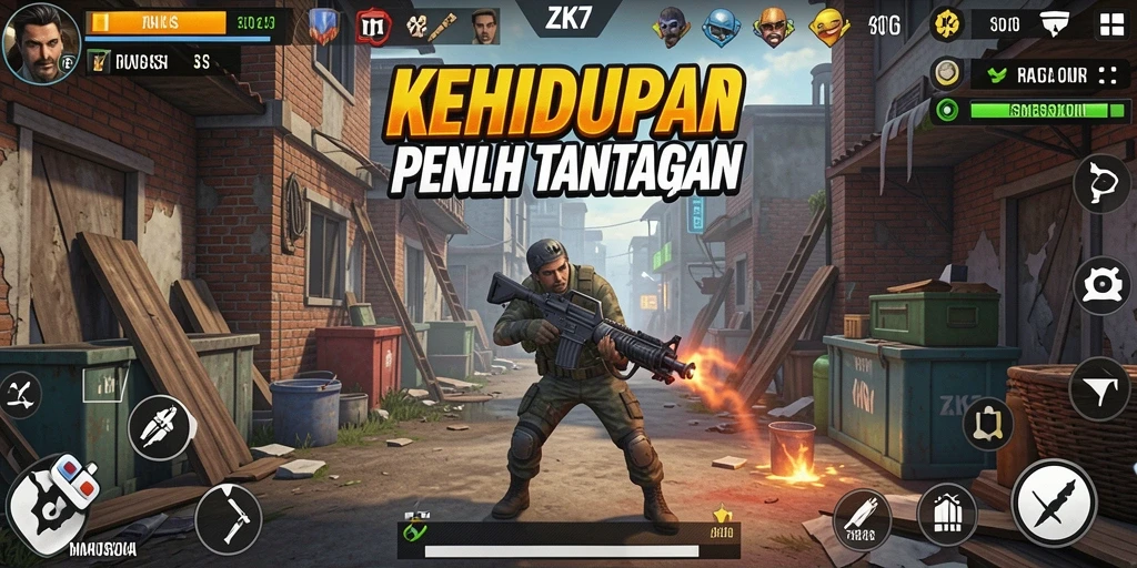 Tampilan gameplay ZK7 yang menakjubkan dan realistis.
